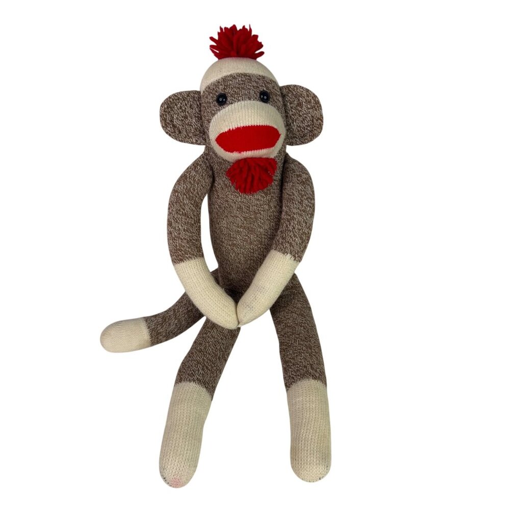 Ozark Mountain Kids Sock Monkey Plush Brown & Cream 20 Inches Stuffed Animal VTG - Picture 2 of 11